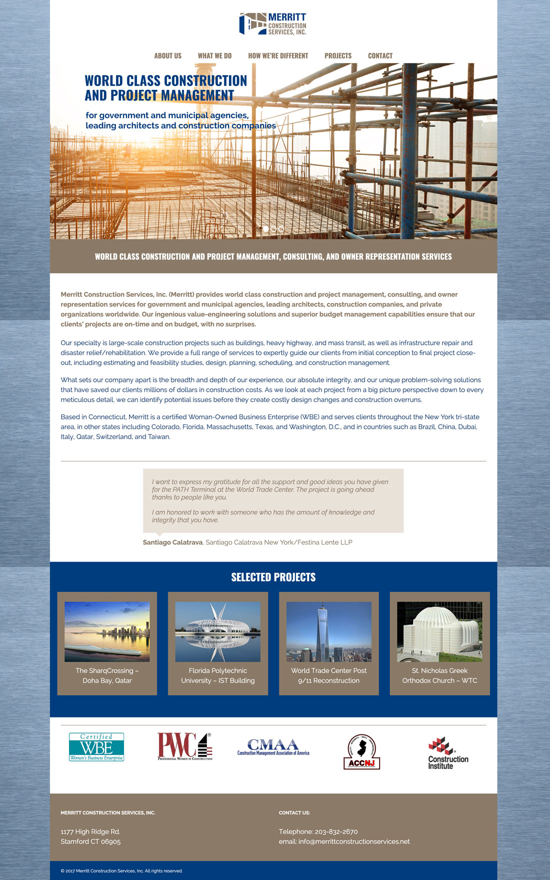 Merritt Construction homepage slide 1