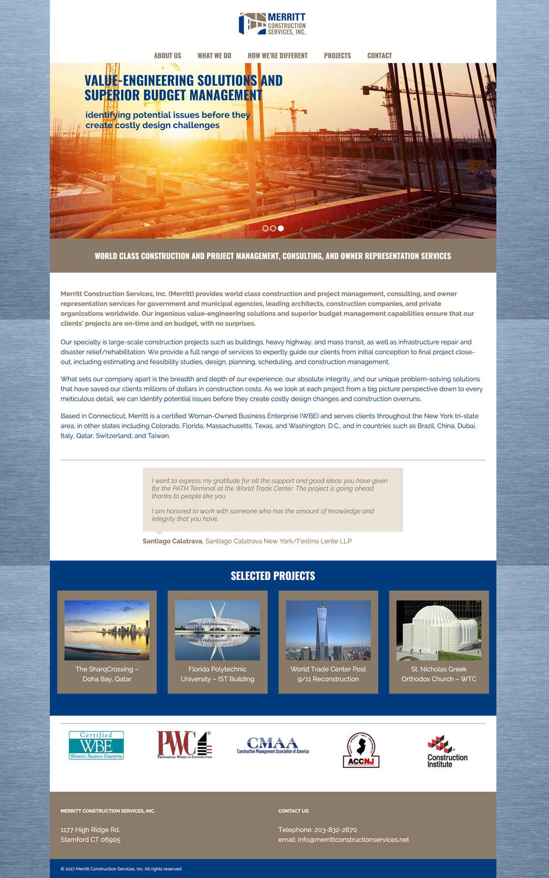 Merritt Construction homepage slide 3
