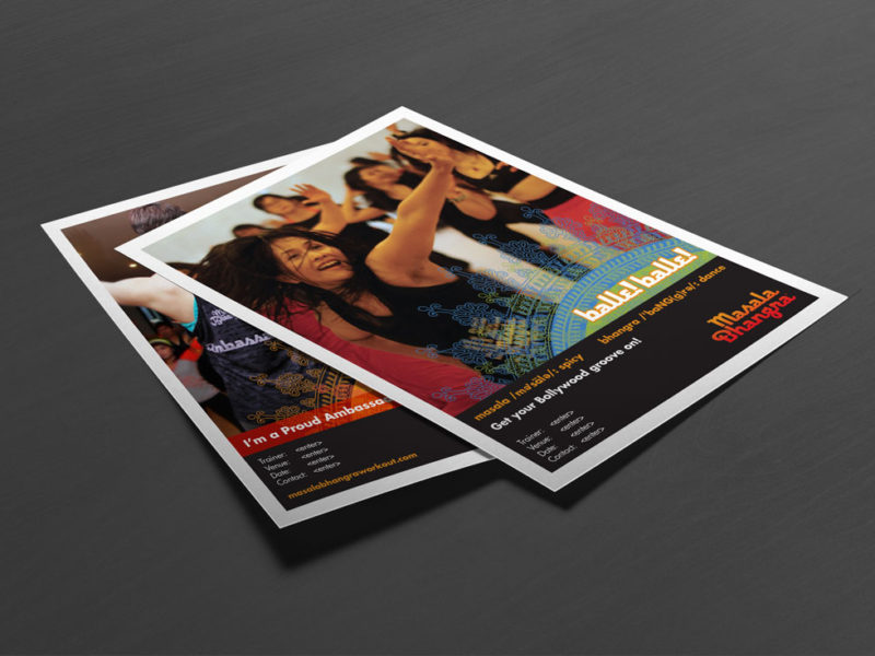 Masala Bhangra trainer and club flyers