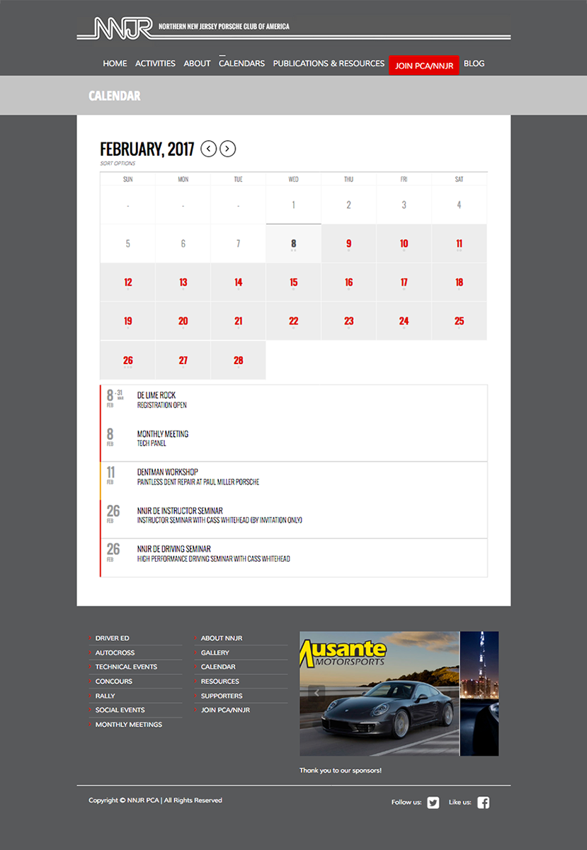 NNJR-PCA calendar page