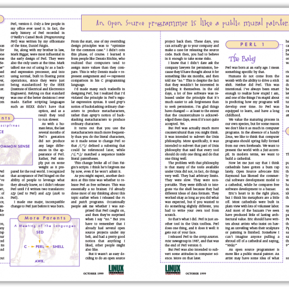 Linux Magazine Perl article interior spread