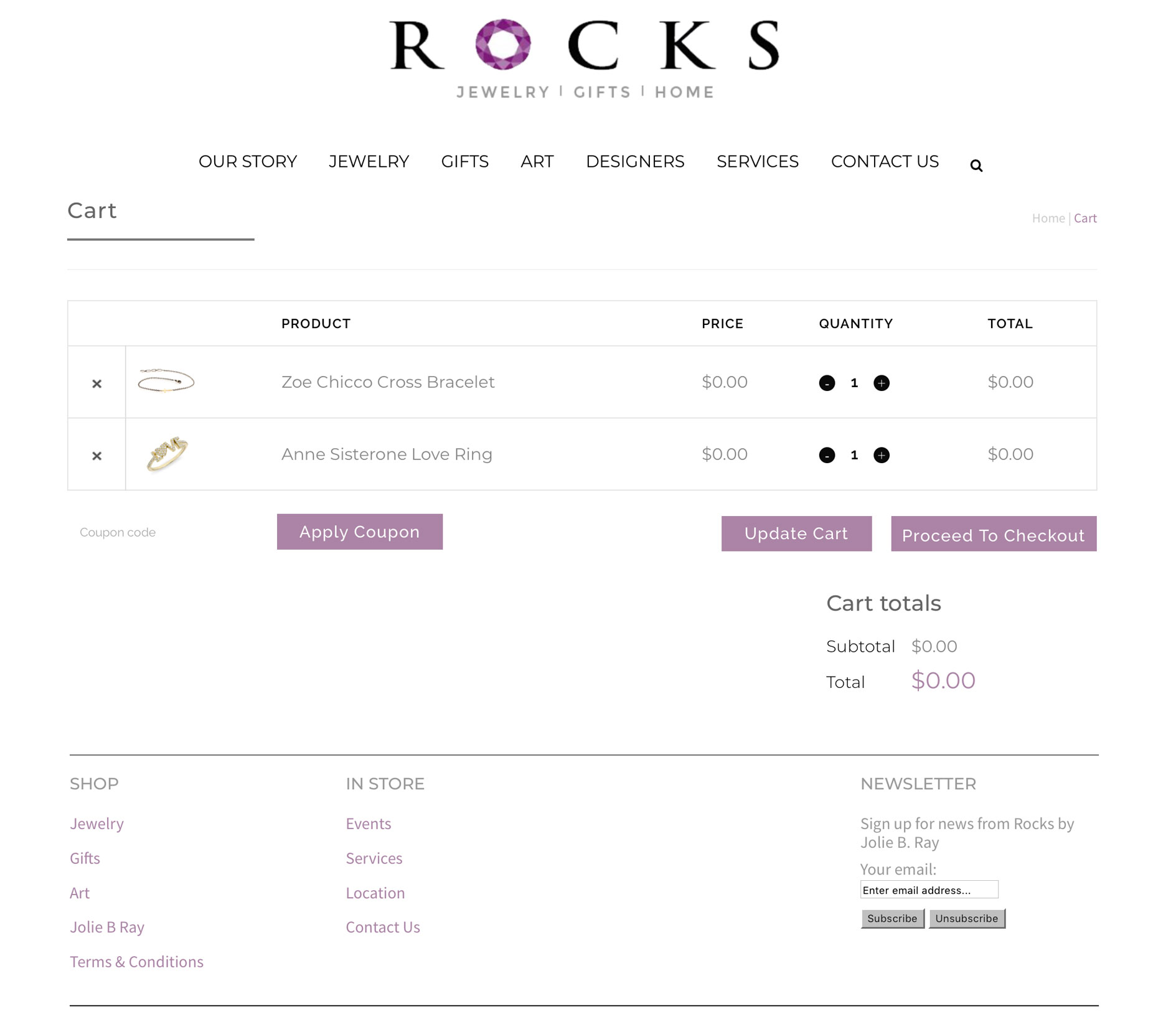 Rocks by Jolie B Ray shopping cart page