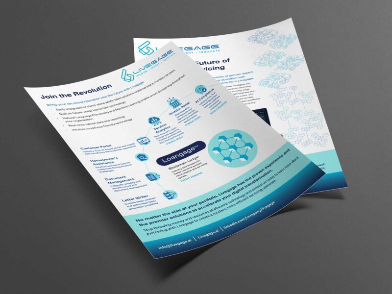 Livegage corporate flyer with diagram designed by Optimum Design & Consulting