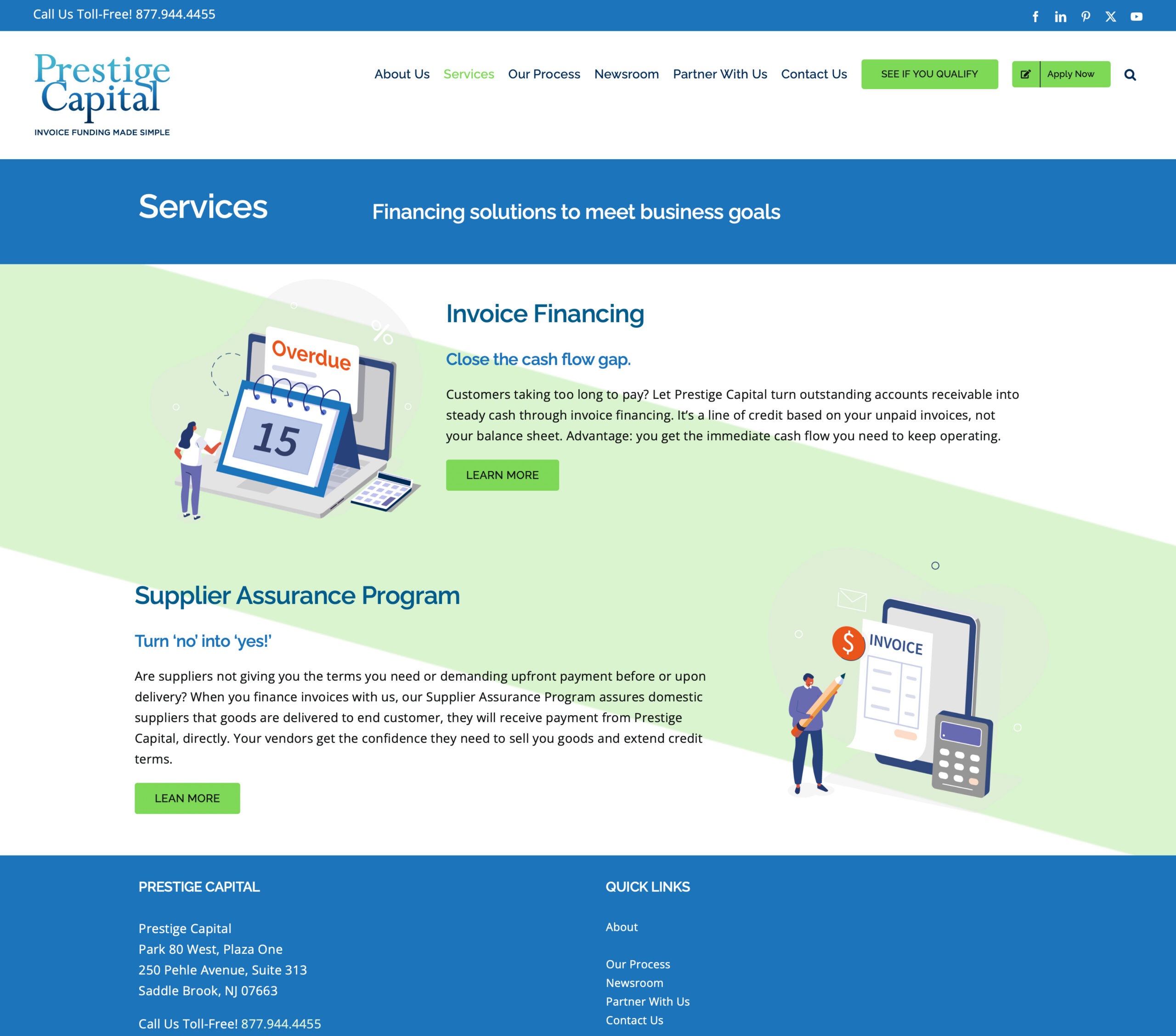 Prestige Capital services page